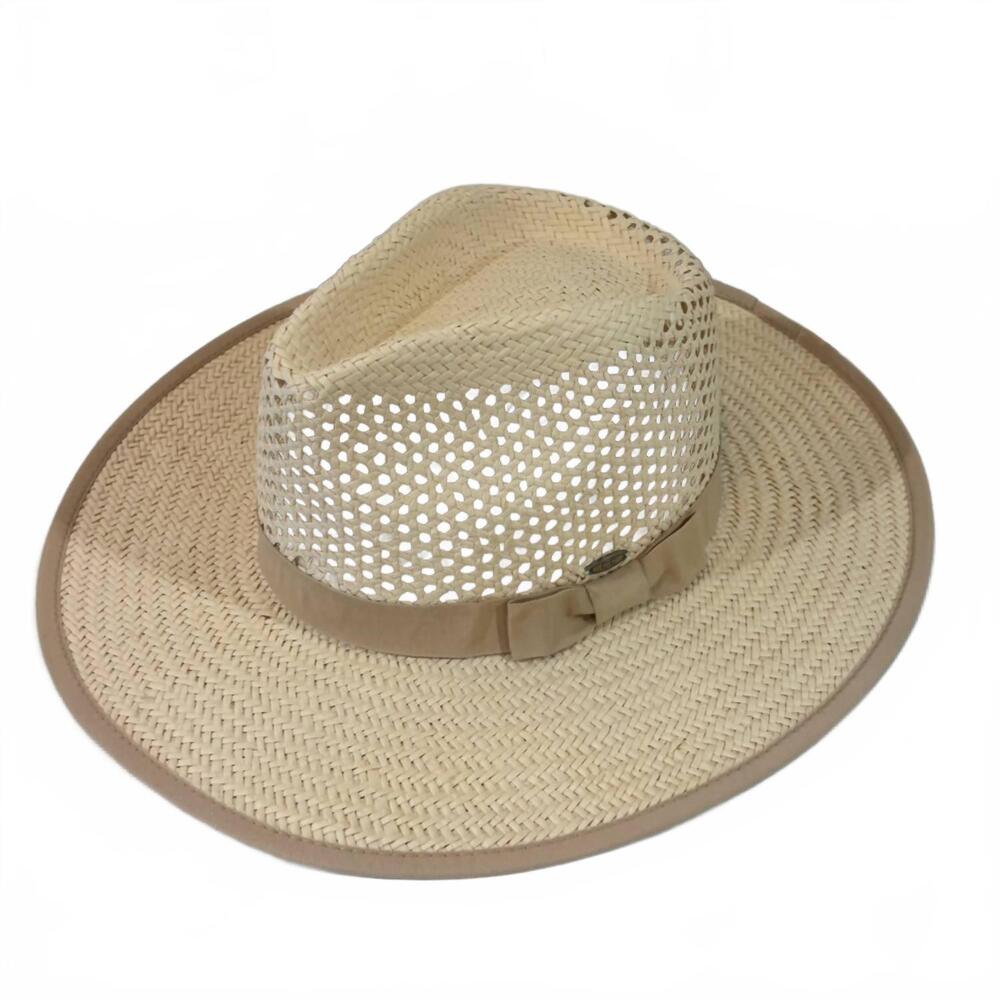 NEW C.C. women's dream open weave panama hat in beige